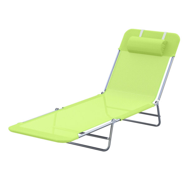 EASYCOMFORT Opvouwbare ligstoel met verstelbare rugleuning en kussen, 182x56x24,5cm