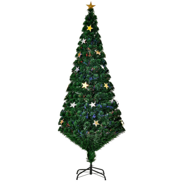 Easycomfort 180cm kerstboom met 27 LED-lampjes, glasvezel en 230 takken, kunstkerstboom