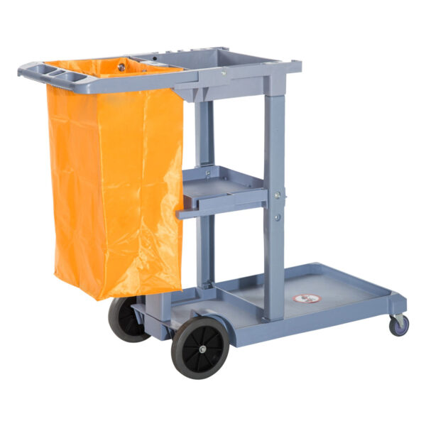 Easycomfort Professionele Reinigingsauto met 3 wielen, handtas, 4 wielen en tas 100L, Oranje 121 x 50,5 x 96,5 cm