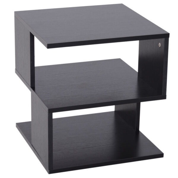 Easycomfort Low 3 Rips salontafel, houten salontafel, moderne meubels, ruimtebesparend, zwart, 40x40x43cm