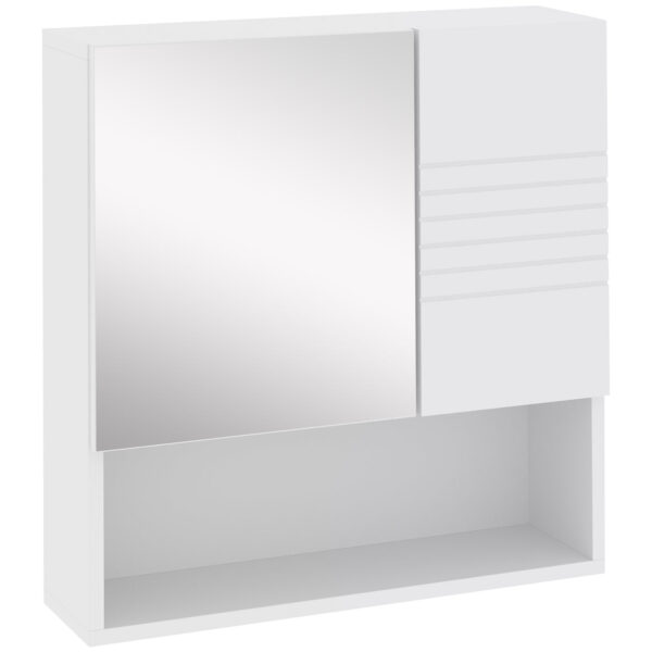 EasyComfort Garderobekastspiegel Badkamer, Badkamermeubel Pen met Wandbevestiging, 54x15x55cm, Wit