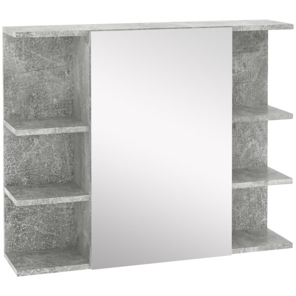 Easycomfort Wandbadkamerspiegel met houten afgedekt, 80x19,8x64cm