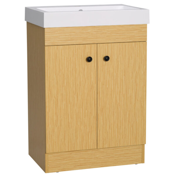 Easycomfort Mobiele Badkamer Wasmachine met Onderboord, Verstelbare Ribben en Gebogen Wasmachine, 60x41,5x88 cm
