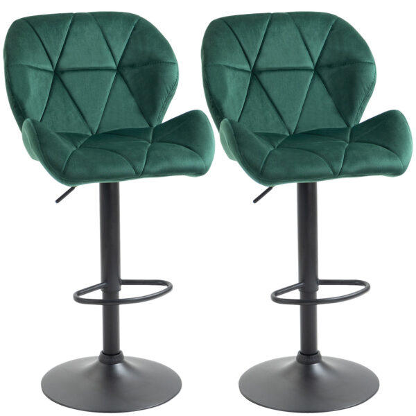 Easycomfort Set 2 Bar Scratches, Verstelbare Hoogte met Metalen Voet en Staande Zitting, Moderne Scratches met Rugleuning en Schoeisel, 46x48x83-104cm, Groen