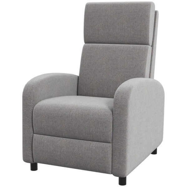 Easycomfort 160° verstelbare stoel in linnenlook met vierkante armbanden, 64x86x102 cm, Griekenland