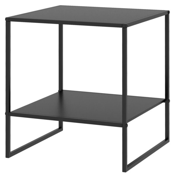 EasyComfort industriële salontafel in 2-laags staal, 40x40x45cm, zwart