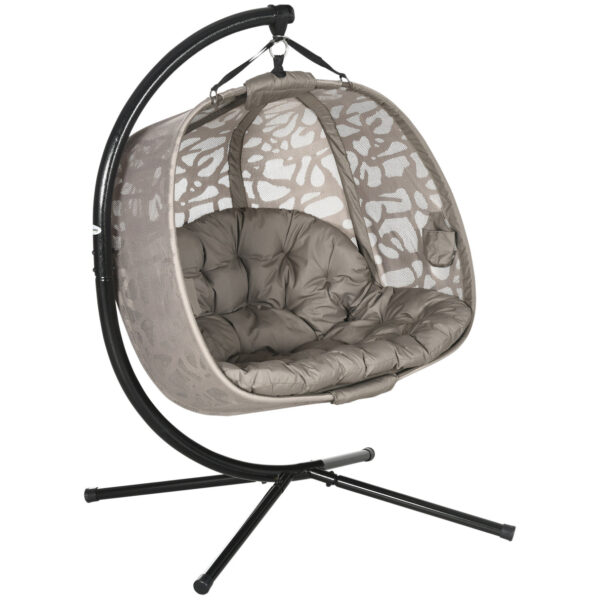 Easycomfort Stoelvering 2-zits met 2 tassen, 2 kussens en kussen, 130x103x172 cm