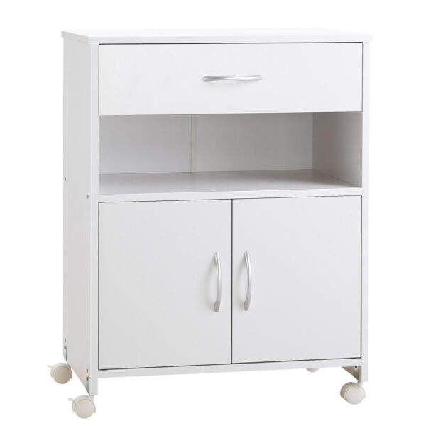 EasyComfort Mobiele Deurprinter met 4 Wielen, Cassette en Kast, 60x39x80cm - Wit