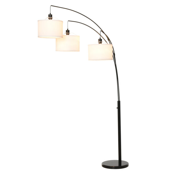 EasyComfort Land Lamp 3 lampen en flexibele armen voet in marmer hoogte 205cm