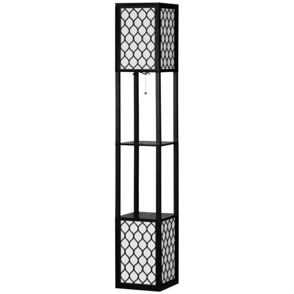 Easycomfort vloerlamp van MDF en kunststof met 2 kasten, voor woonkamer, studio en slaapkamer, 26x26x156 cm