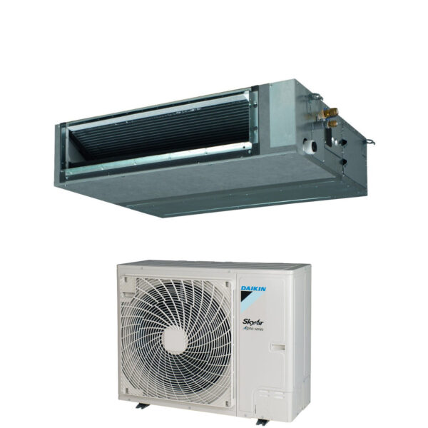 Daikin Bluevolution Airconditioner met kanaalaansluiting, middelhoge opvoerhoogte, 24.000 BTU FBA71A + RZAG71NV1, eenfase R-32 wifi, optioneel, klasse A++/A+
