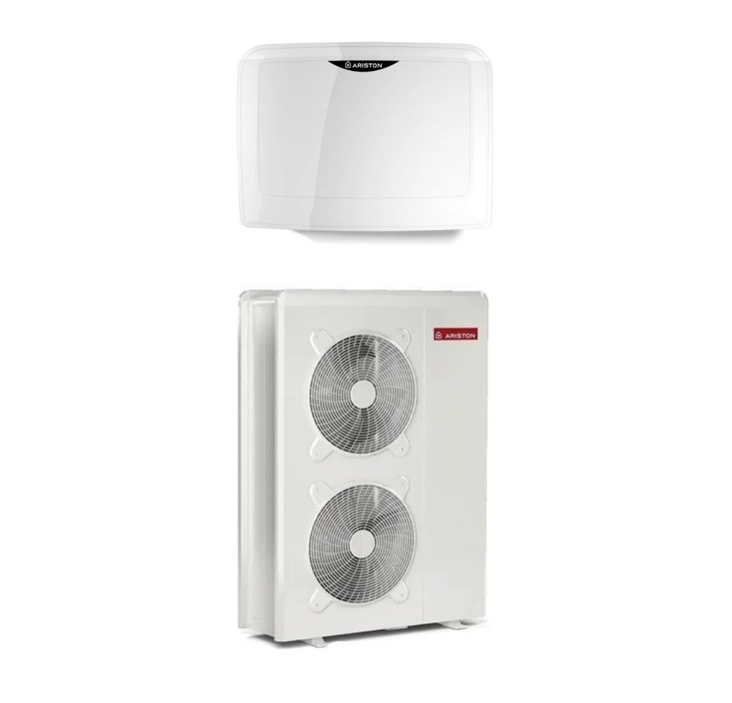 Efficiënte Monobloc lucht/water Inverter warmtepomp Ariston NIMBUS POCKET M NET 150 R-32 Klasse A+++/A+++ met monofase aansluiting.