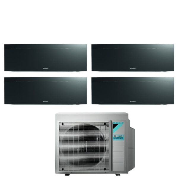 Daikin Bluevolution Airconditioner Split Inverter Panelen EMURA BLACK III serie 7+7+12+12 met 4MXM68N R-32 Geïntegreerde Wi-Fi 7000+7000+12000+12000 Zwarte Kleur
