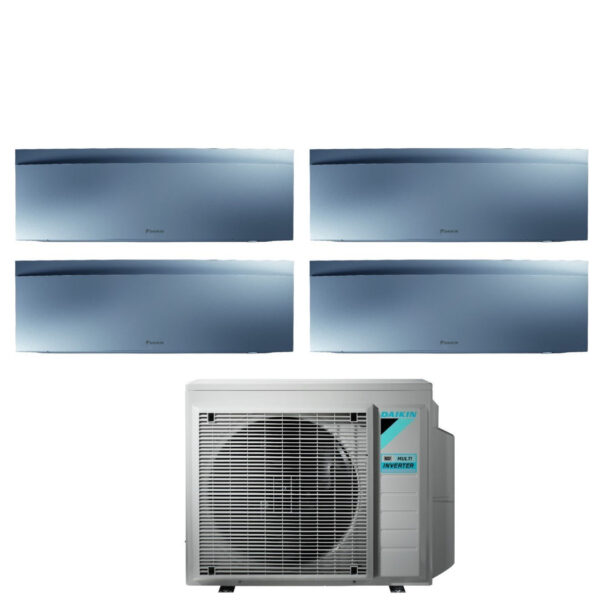 Airconditioner Daikin Bluevolution Quaders Split Inverter Serie EMURA SILVER III 12+12+12+12+12 met 4MXM80N R-32 Wi-Fi Geïntegreerd 12000+12000+12000+12000 Kleur Zilver