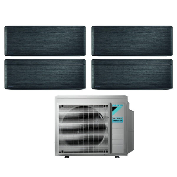 Daikin Bluevolution Airconditioner Split Inverter Panelen STIJLVOL ECHT ZWART HOUT serie 7+7+7+18 met 4MXM68N R-32 Geïntegreerde Wi-Fi 7000+7000+18000 Zwarte Houtkleur