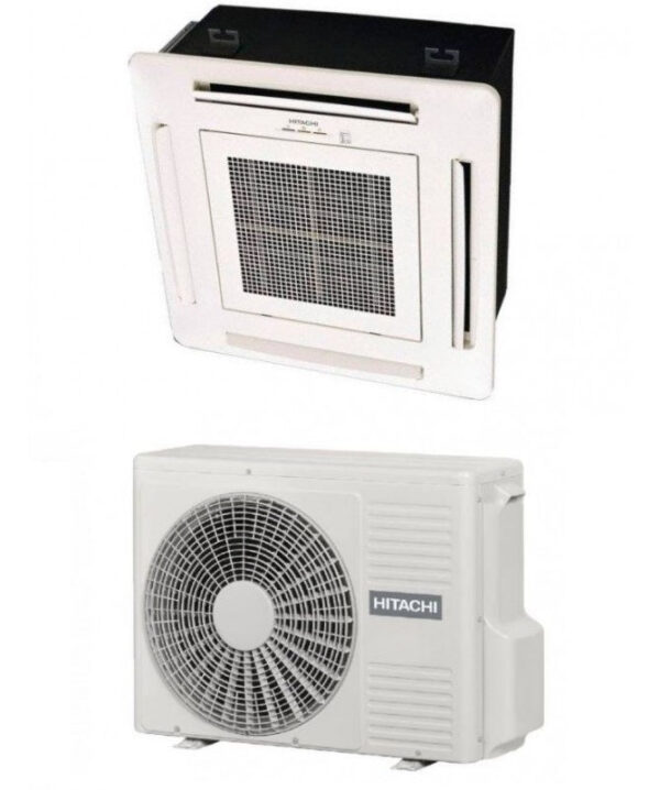 Airconditioner Hitachi Cassetta 4 Vie Inverter 9000 Btu RAI-25RPA R-410 met rooster inbegrepen