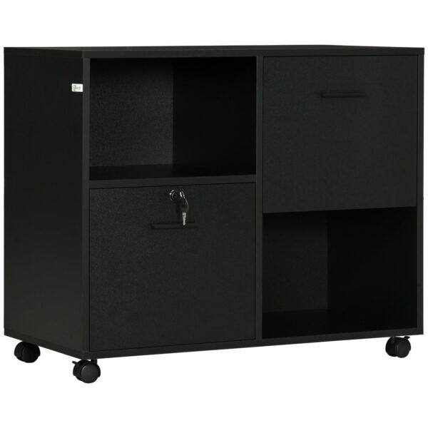 EasyComfort kantoorkast met 2 laden 80x40x66 cm zwart