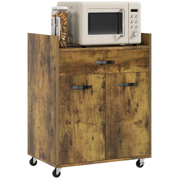 EasyComfort Keukentrolley met lade, kast en 4 wielen 60x40x77 cm
