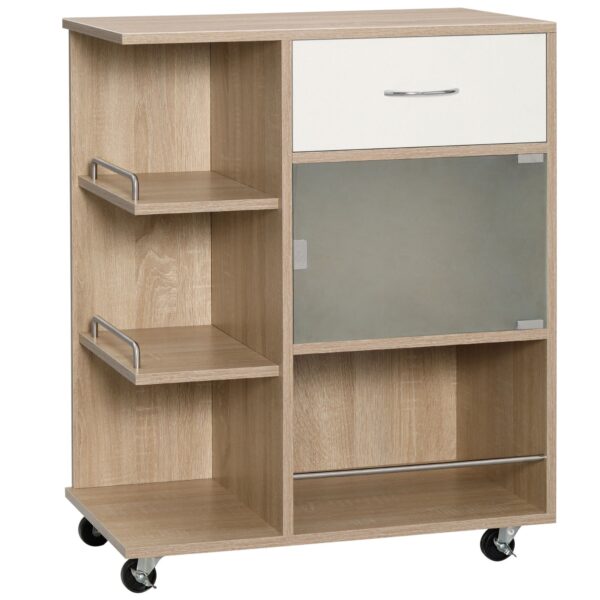 EasyComfort Keukentrolley met lade en kast 65x39x80 cm