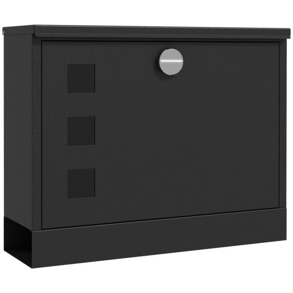 EasyComfort Brievenbus metaal, 2 sleutels, 3 vensters, 36.5x11.5x29 cm