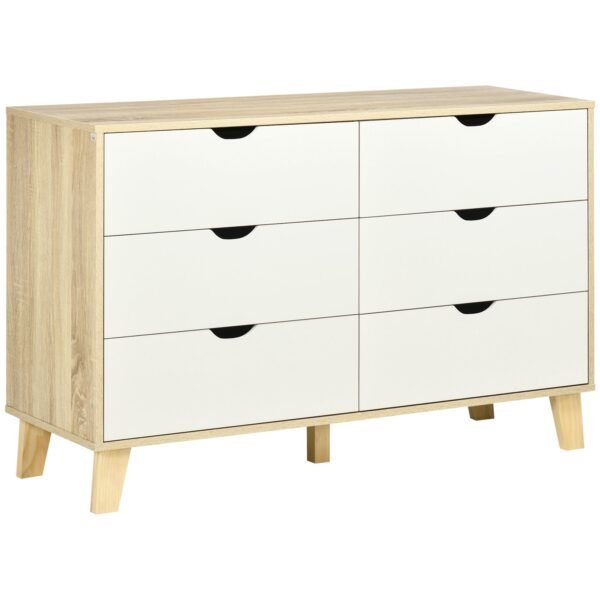 EasyComfort Ladekast 6 lades 120x40x76 cm wit/hout