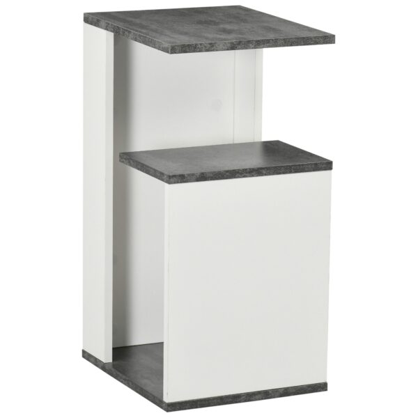 EasyComfort Nachtkastje met open plank 35x29.5x60 cm, Grijs/Wit