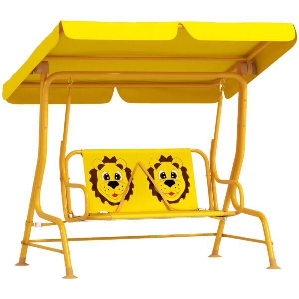 EasyComfort Dondolo 2-zits kinderschommel met verstelbaar dak, 112x75x120 cm
