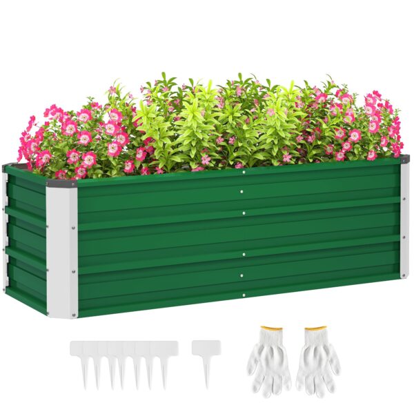 EasyComfort verhoogde plantenbak zonder bodem 125x47x40 cm, 2 teeltzones