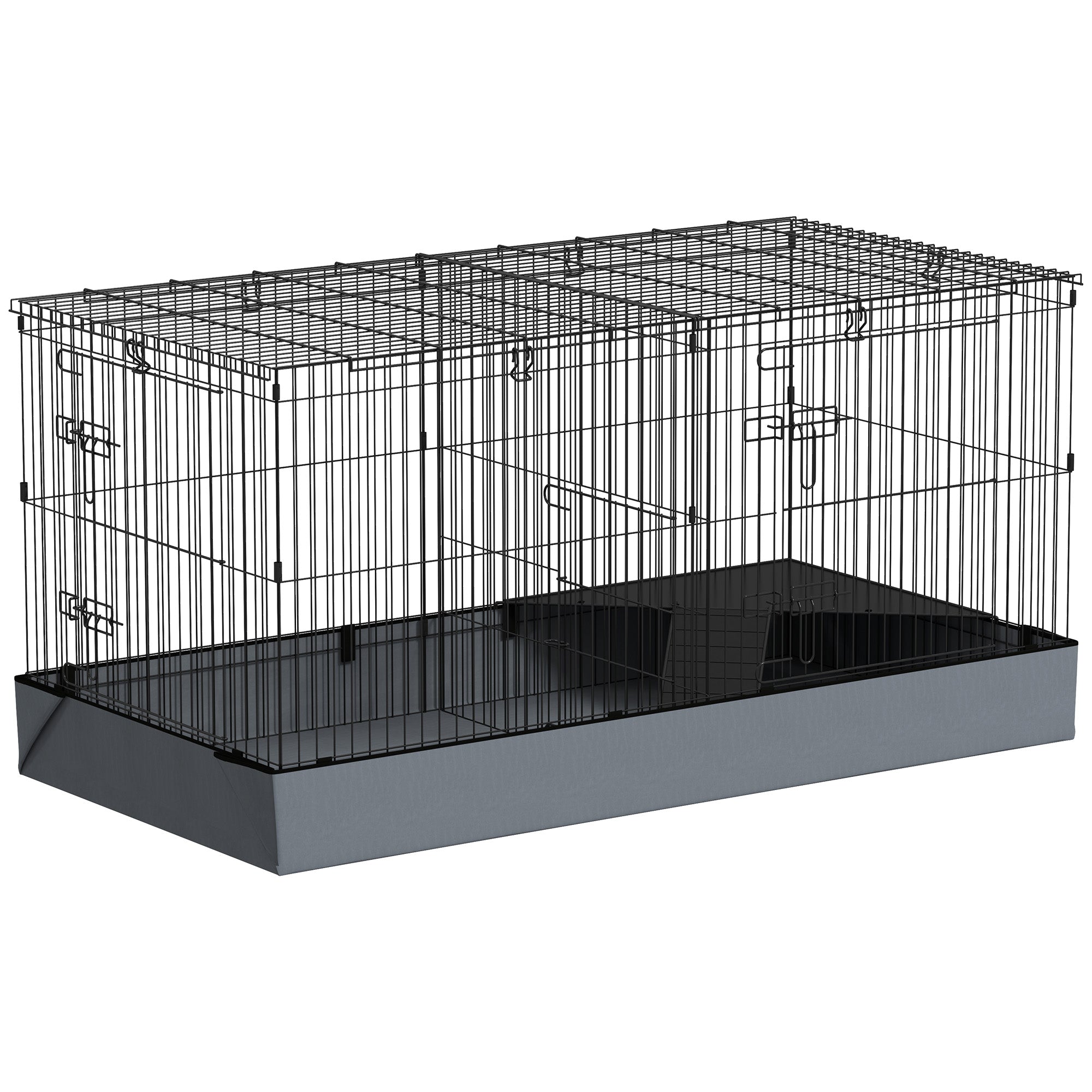immagine-1-easycomfort-easycomfort-gabbia-per-animali-piccoli-2-in-1-coperchio-rimovibile-e-sezioni-separate-121x61x61-cm-nero_13a19144-7b64-4879-9ff9-ee04b66a9e37