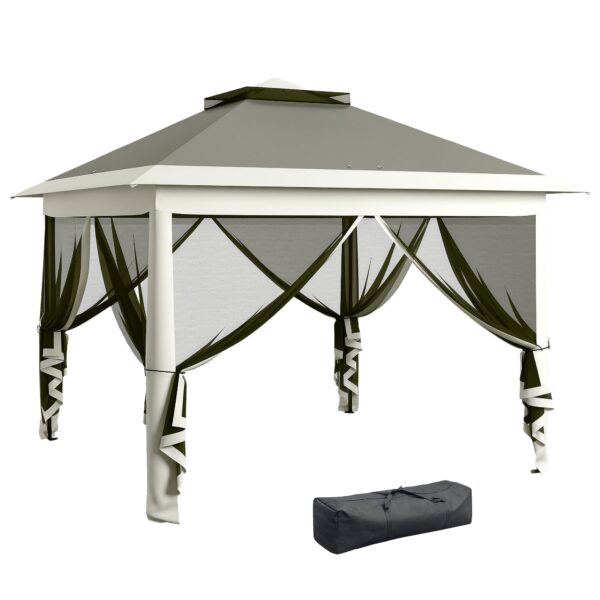 EasyComfort Gazebo verstelbaar met muskietnet 3.3x3.3x2.8 m
