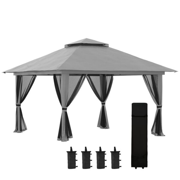 EasyComfort Gazebo inklapbaar 4x4 (392x392x283 cm) - incl. draagtas, zandzakken, haringen en scheerlijnen