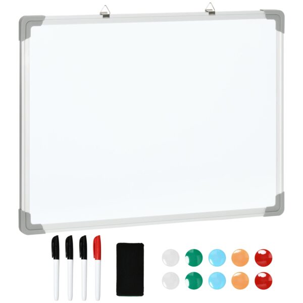 EasyComfort magnetisch whiteboard wand 60x45 cm aluminium met stiften en magneten