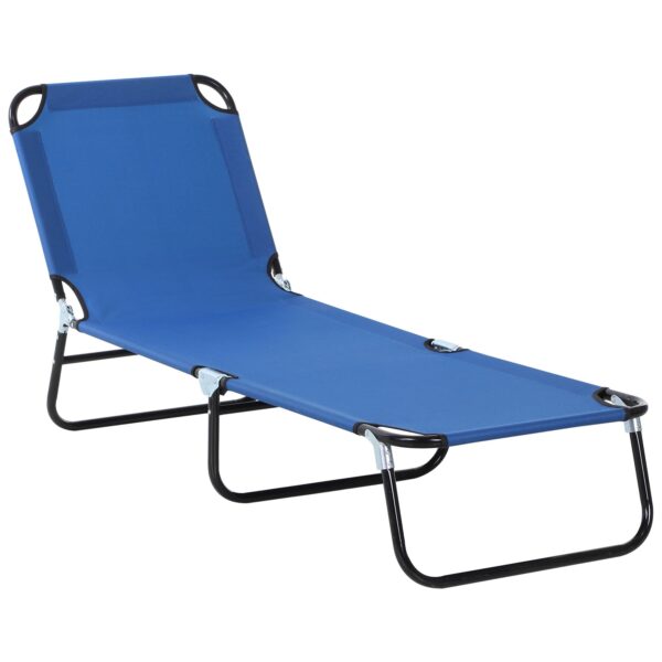 EasyComfort Tuinligbed verstelbaar (5 posities), 188x56x28 cm, blauw