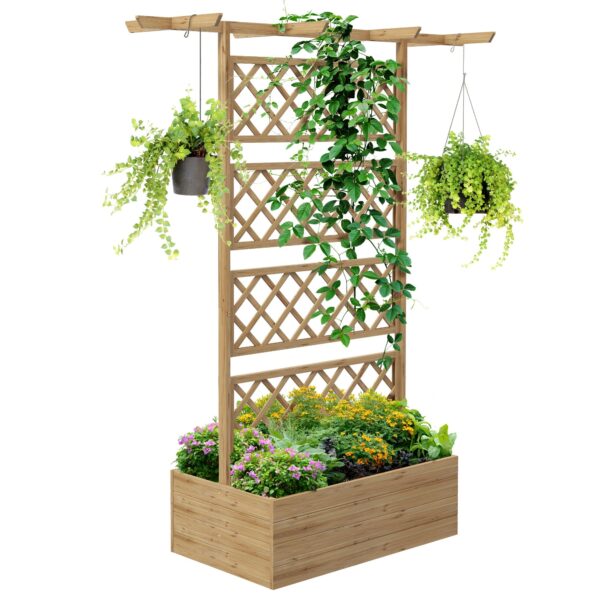 EasyComfort Letto per Orto plantenbak met traliewerk en pergola 160x55x183 cm