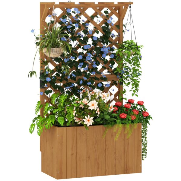 EasyComfort Letto per Orto Rialzato verhoogde plantenbak met traliewerk, 64x33x122 cm