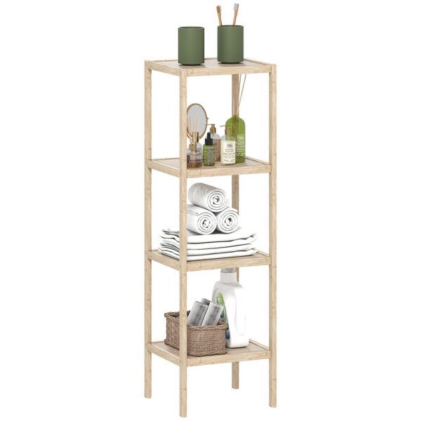 EasyComfort Mobile Bagno - Badkamerkast bamboe 4 niveaus 33x31x110 cm