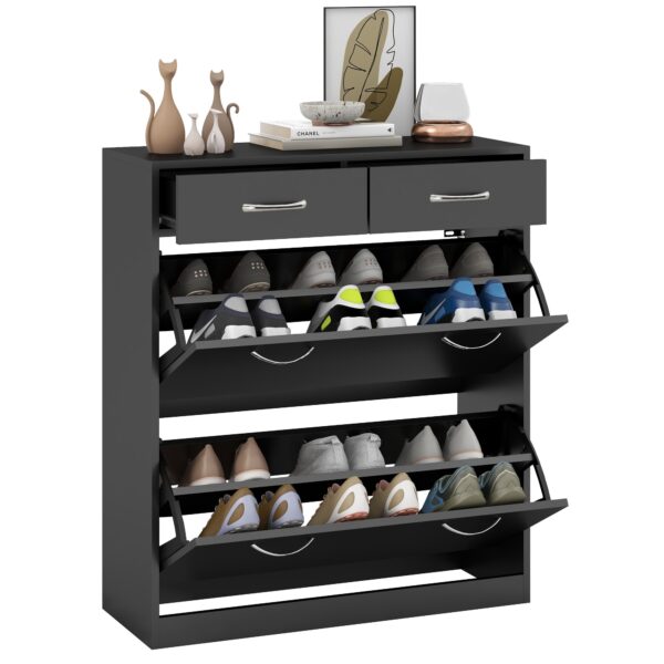 EasyComfort Schoenenkast 12 paar 80x30x91.5 cm zwart