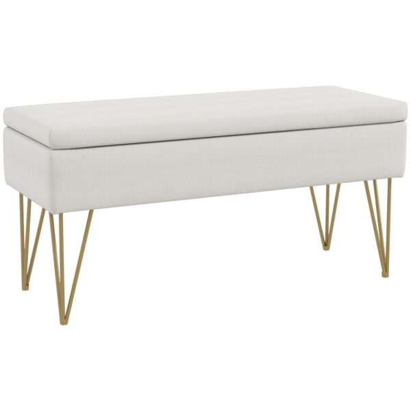 EasyComfort Panca Fondo Letto opbergbank 100x40x49 cm, crème