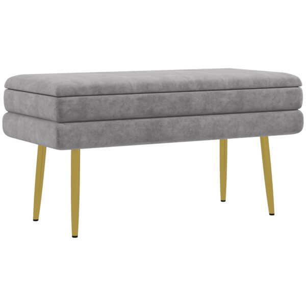 EasyComfort Voeteindbank met opbergruimte 79.5x37.5x43 cm, grijs