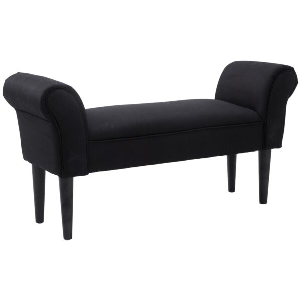 EasyComfort Panca Fondo Letto Imbottita - gestoffeerde bank voor voeteneinde 102x36x51 cm, zwart