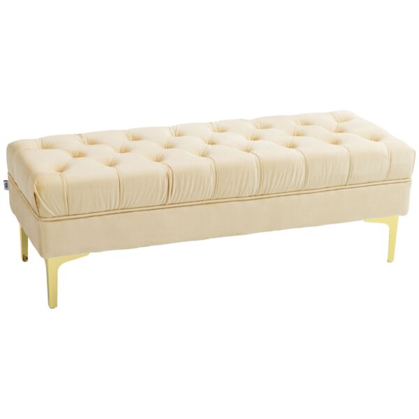 EasyComfort Panca Fondo Letto Imbottita voeteindbankje 118x45x42 cm Beige
