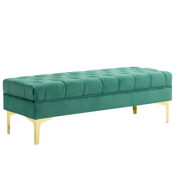 EasyComfort Panca Fondo Letto Imbottita gestoffeerde bank 118x45x42 cm donkergroen