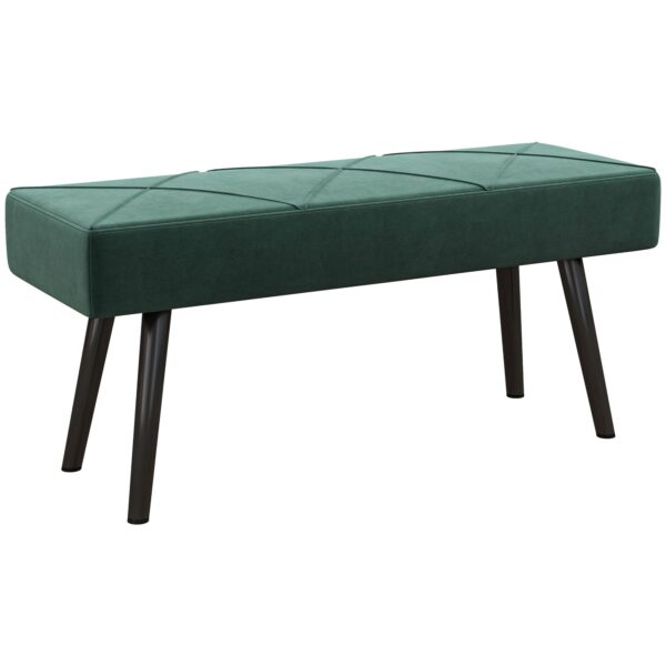 EasyComfort gestoffeerde bank fluweel 100x36x45 cm groen/zwart