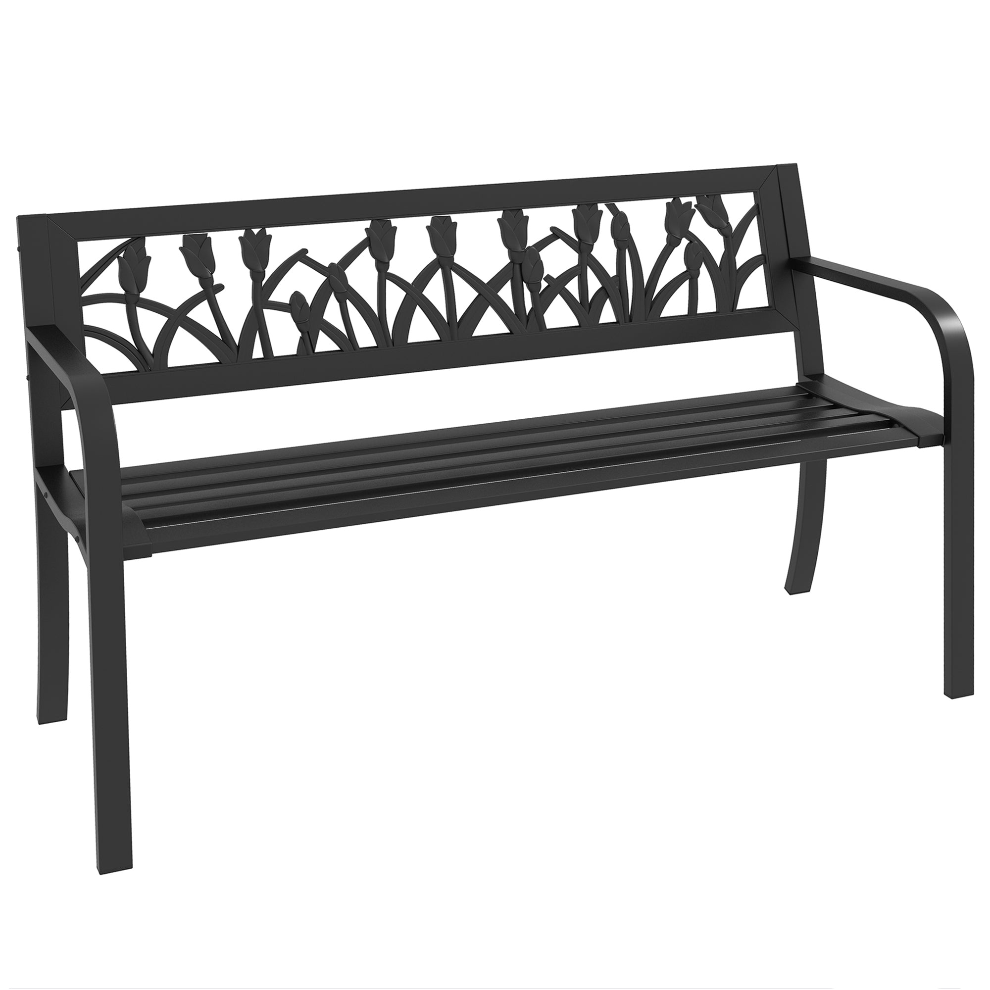 immagine-1-easycomfort-easycomfort-panchina-da-giardino-a-2-posti-in-acciaio-con-schienale-decorato-e-braccioli-125x50x75cm-nero_08b39279-4573-4bef-ad38-3e9b5faaad6e