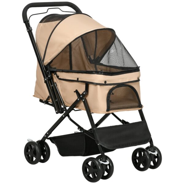 EasyComfort hondenbuggy inklapbaar voor kleine honden tot 10 kg, bruin