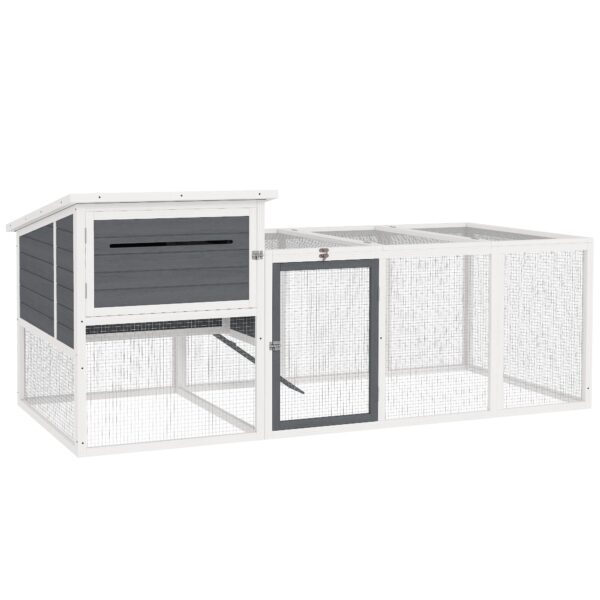 EasyComfort Kippenhok met nest & buitenren voor 2-4 kippen, 214x101x91.5 cm