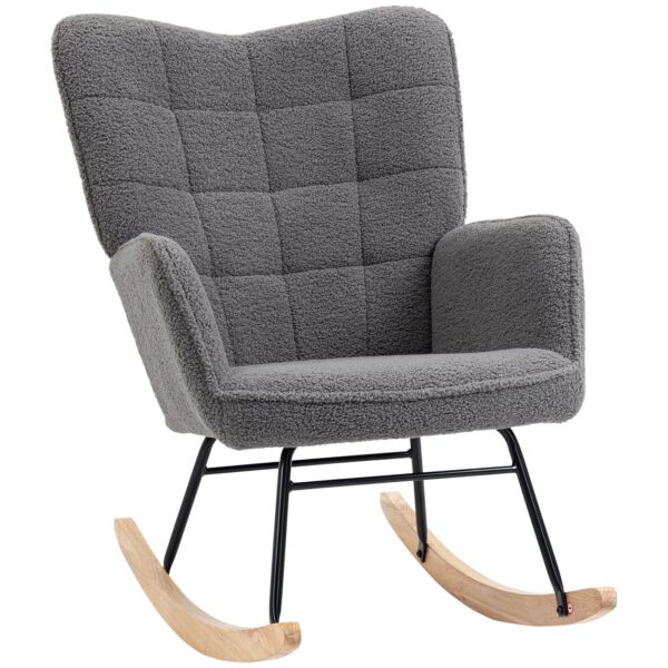 EasyComfort Schommelstoel gestoffeerd Donkergrijs 71x98x101 cm
