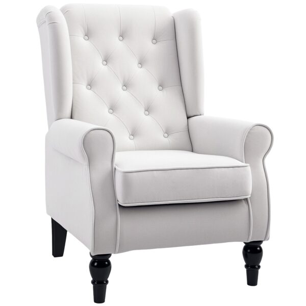 EasyComfort Fauteuil gestoffeerd met doorgestikte rugleuning, 74x86x102 cm, crème
