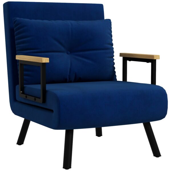 EasyComfort Poltrona Letto 3-in-1 fauteuilbed 63x73x81 cm blauw