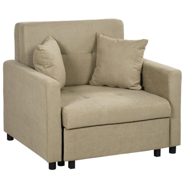 EasyComfort Fauteuilbed fluweellook lichtbruin 100x98x88 cm